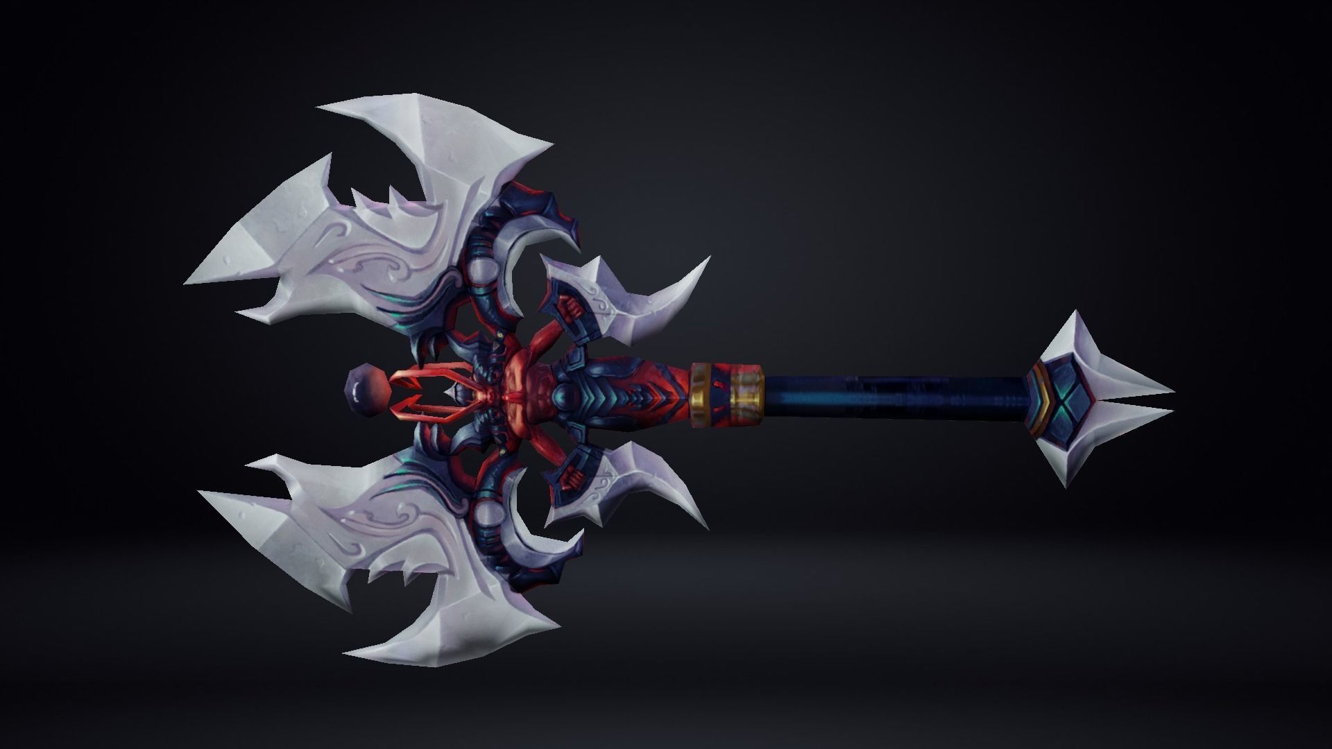 Futuristic Axe Low-poly 3D model_10