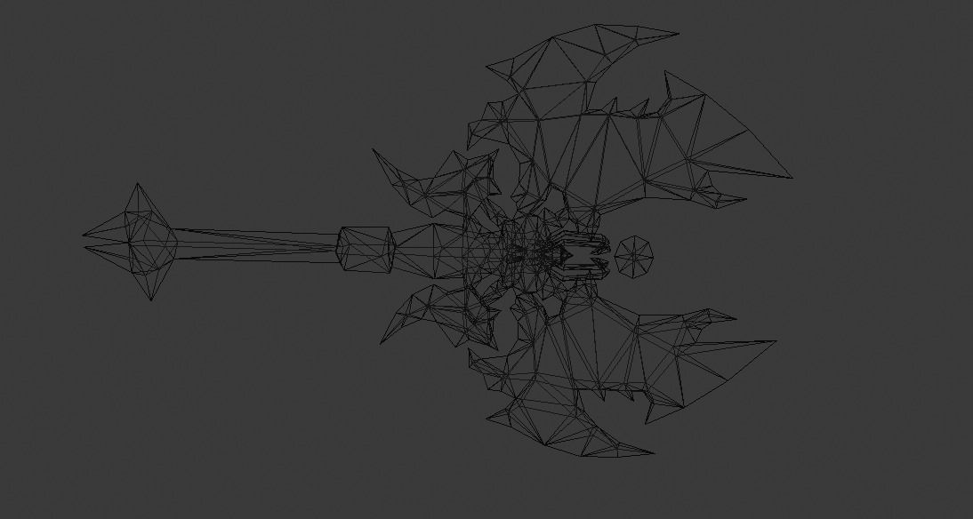 Futuristic Axe Low-poly 3D model_4