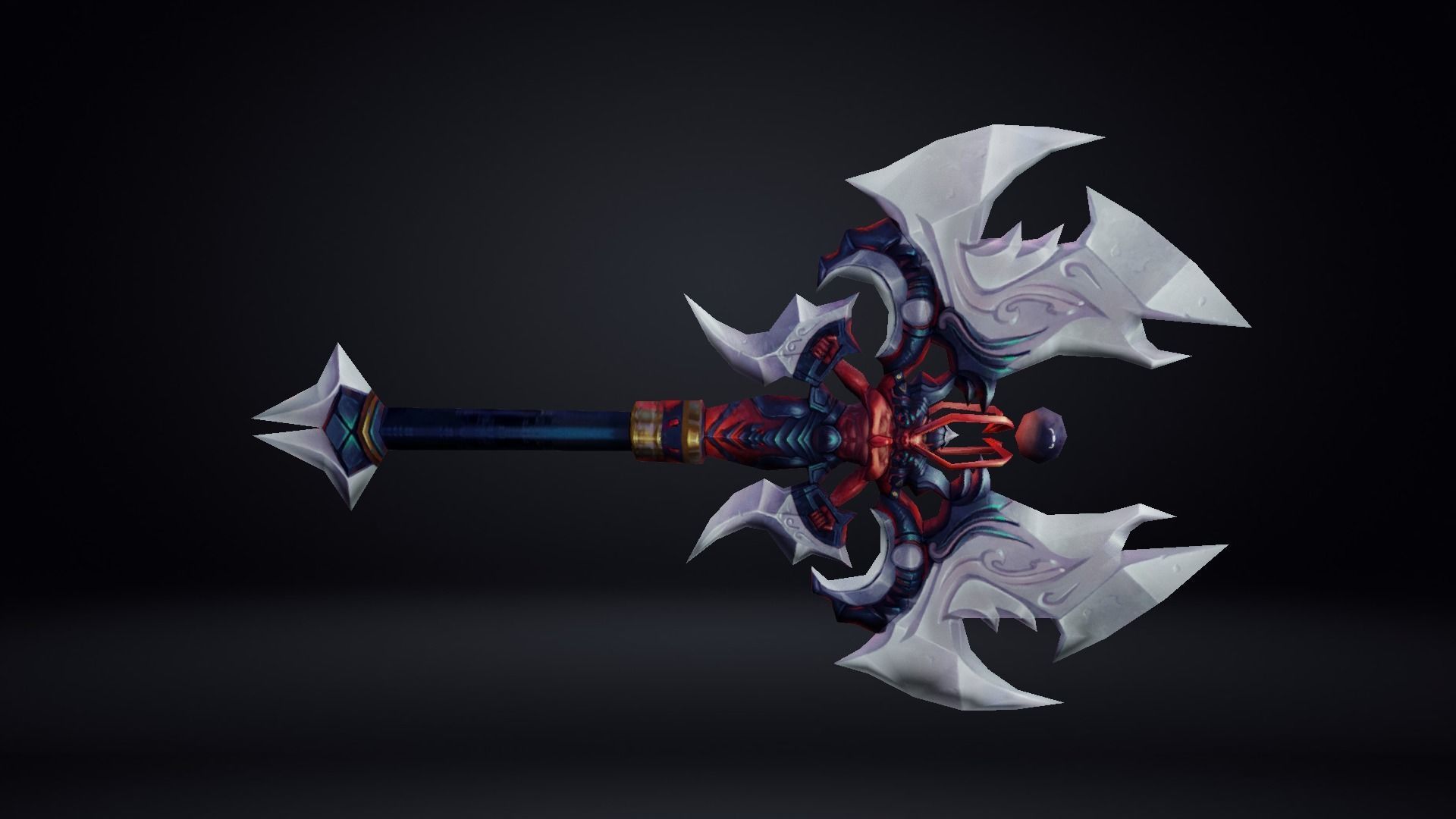 Futuristic Axe Low-poly 3D model_12