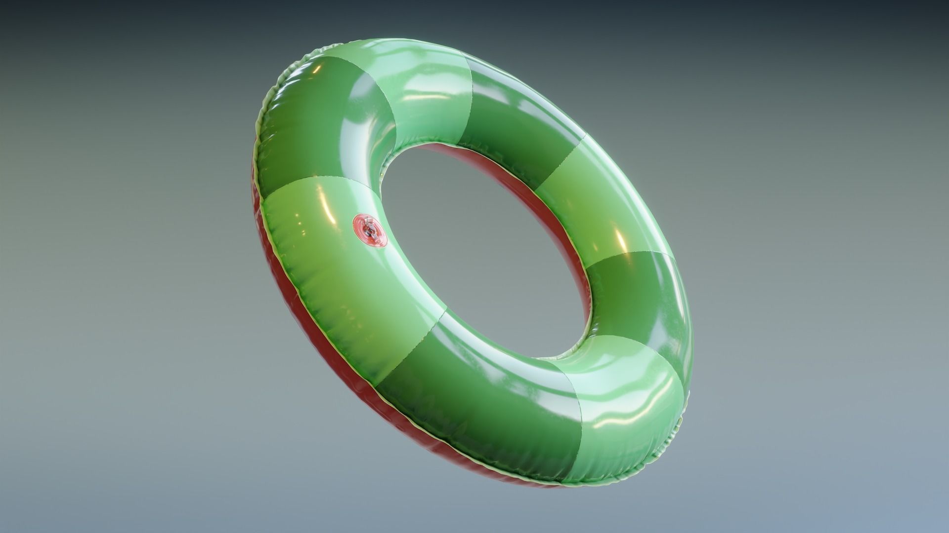 Swimming Ring - Watermelon Low-poly 3D model_4