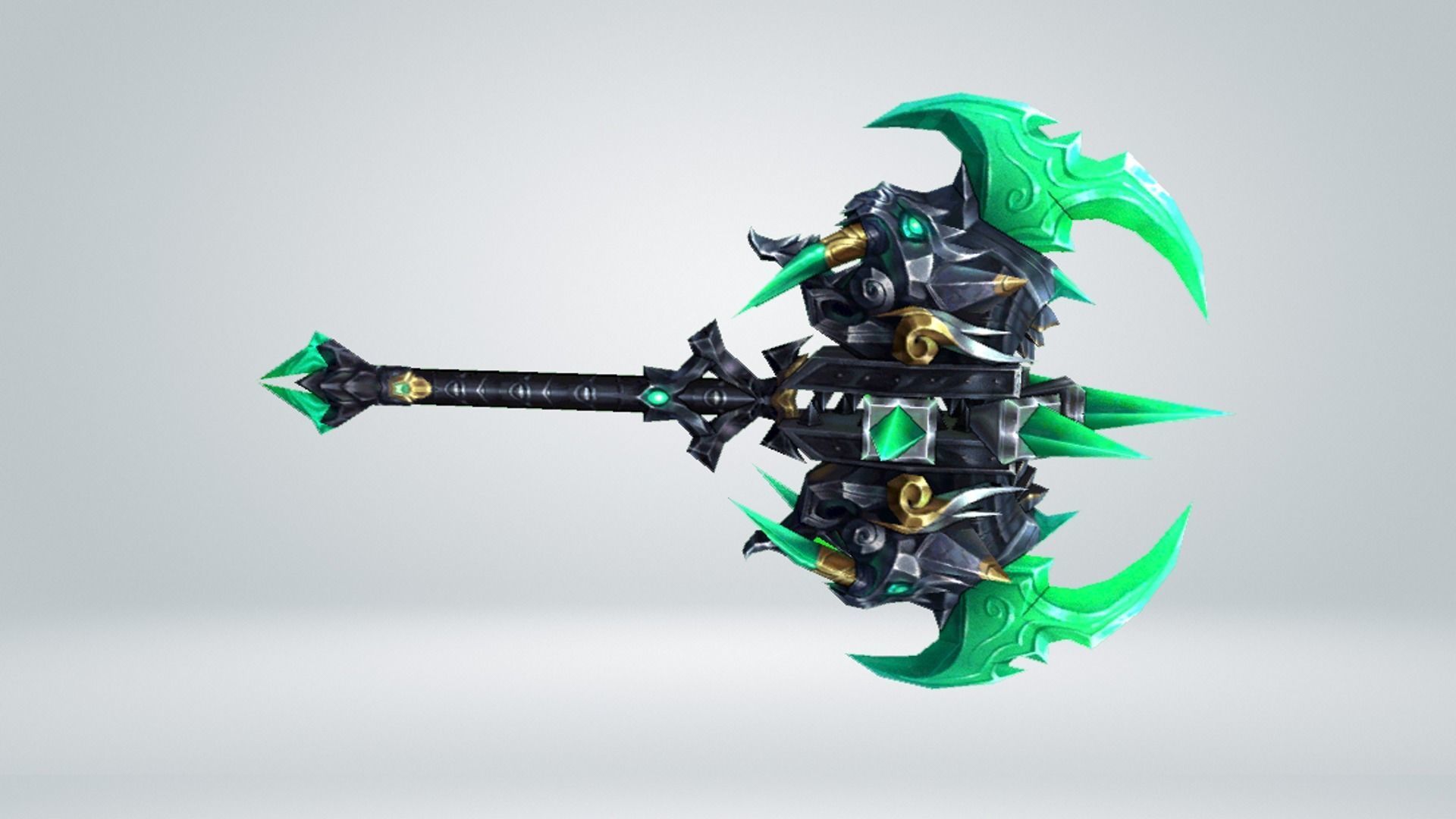 Futuristic Axe Low-poly 3D model_1