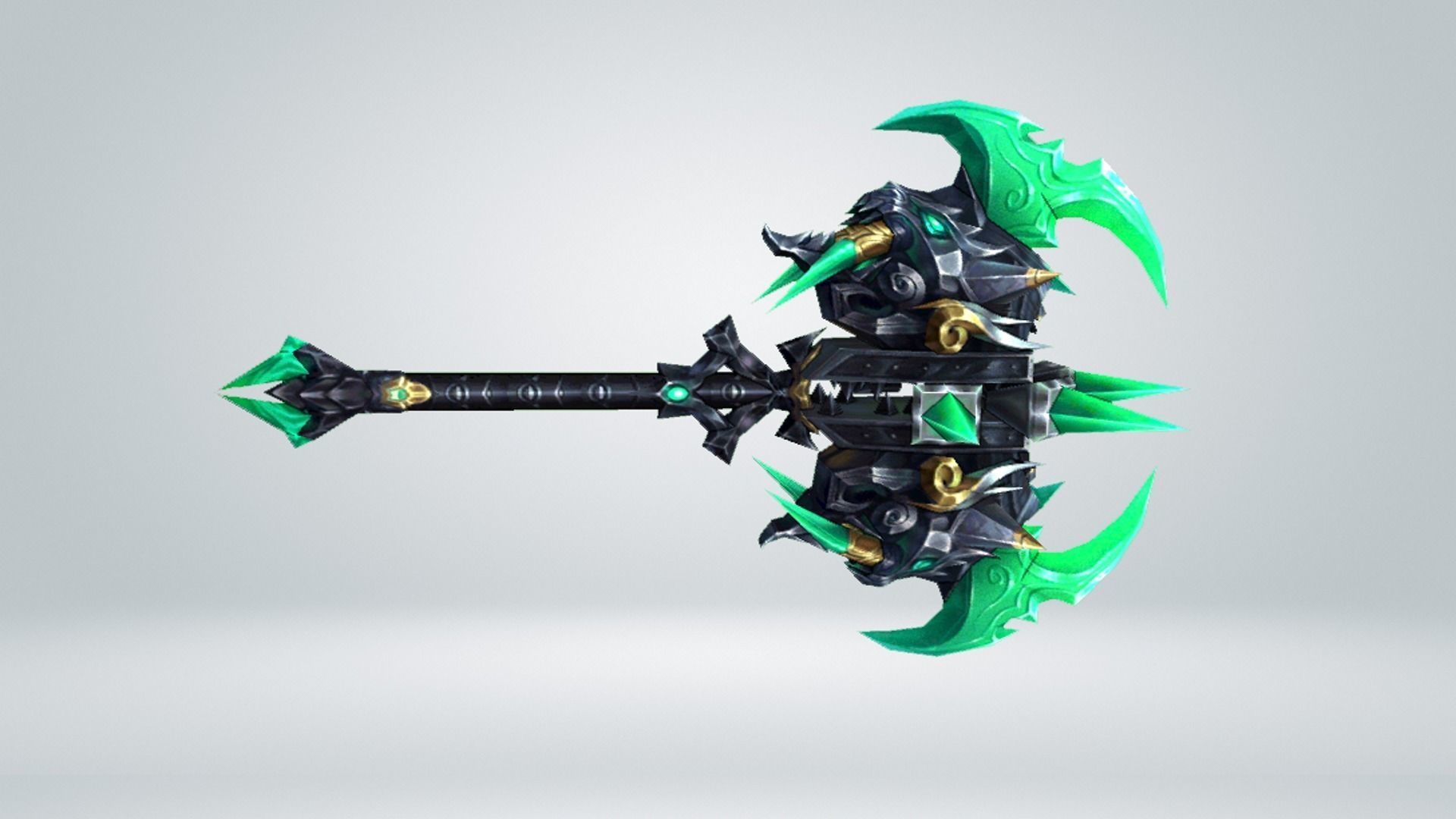 Futuristic Axe Low-poly 3D model_5