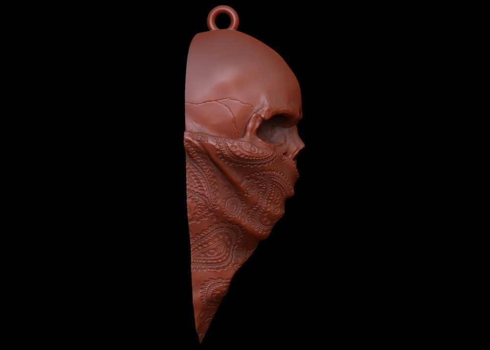 Bandit Skull Pendant 3D print model_14