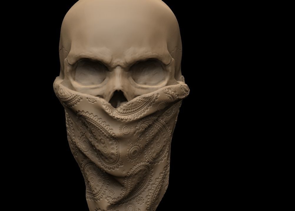 Bandit Skull Pendant 3D print model_6