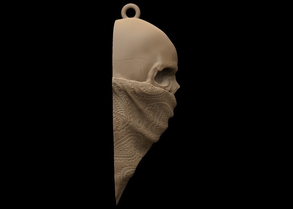 Bandit Skull Pendant 3D print model_4