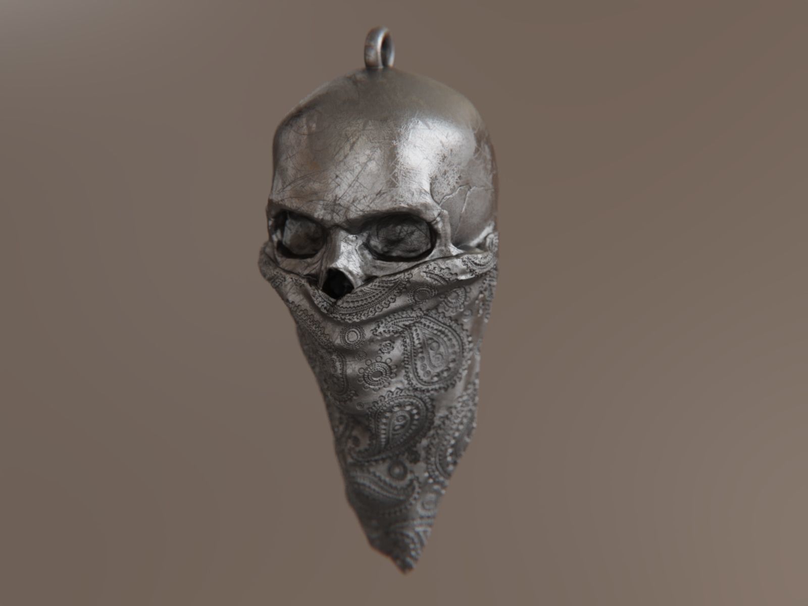 Bandit Skull Pendant 3D print model_10