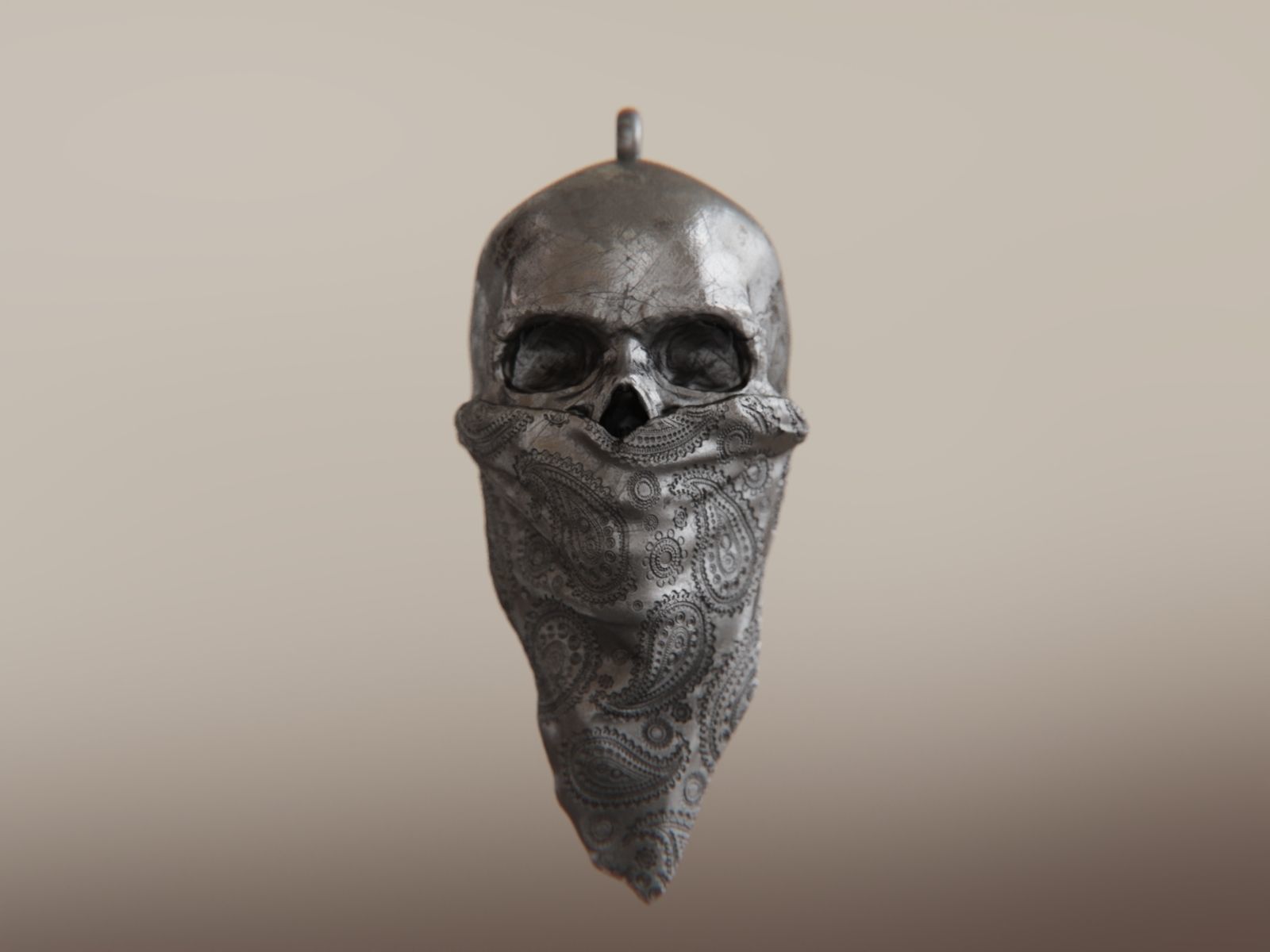 Bandit Skull Pendant 3D print model_8