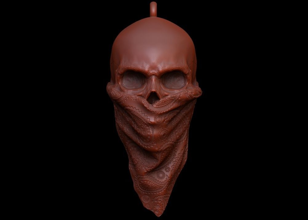 Bandit Skull Pendant 3D print model_12