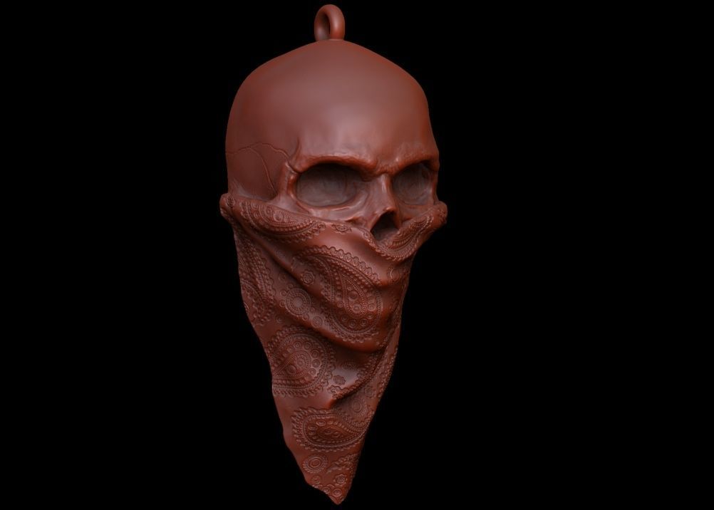 Bandit Skull Pendant 3D print model_13