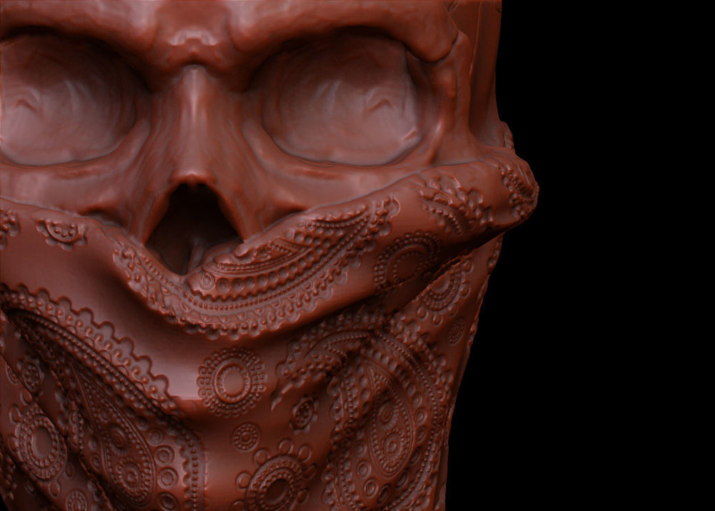 Bandit Skull Pendant 3D print model_11
