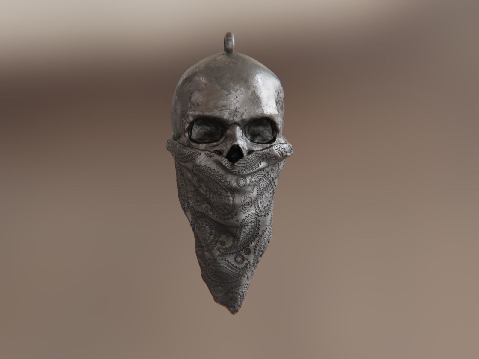 Bandit Skull Pendant 3D print model_7