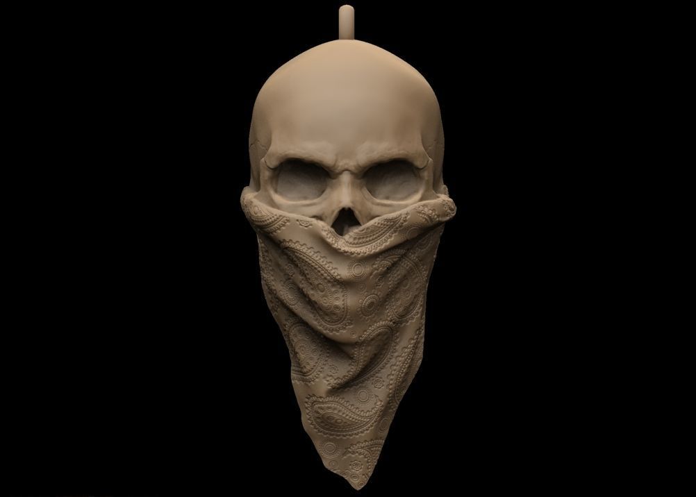 Bandit Skull Pendant 3D print model_2