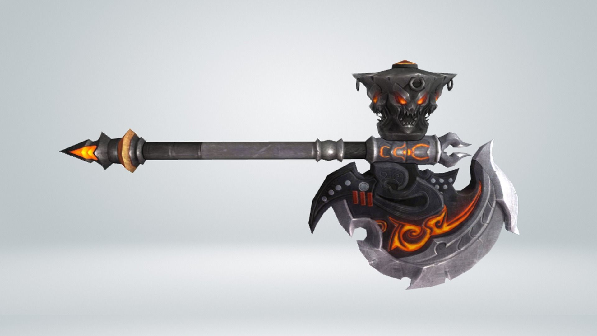 Futuristic Axe Low-poly 3D model_9