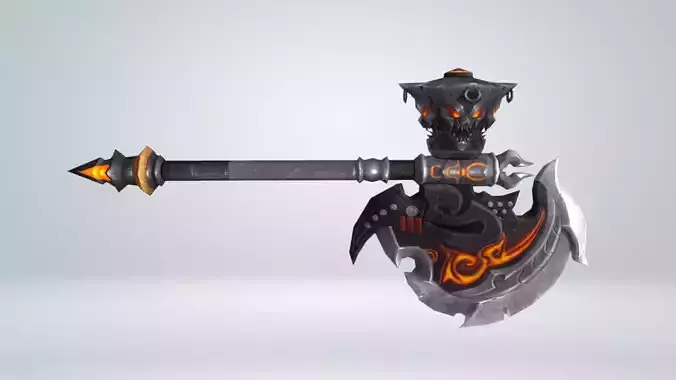 Futuristic Axe Low-poly 3D model