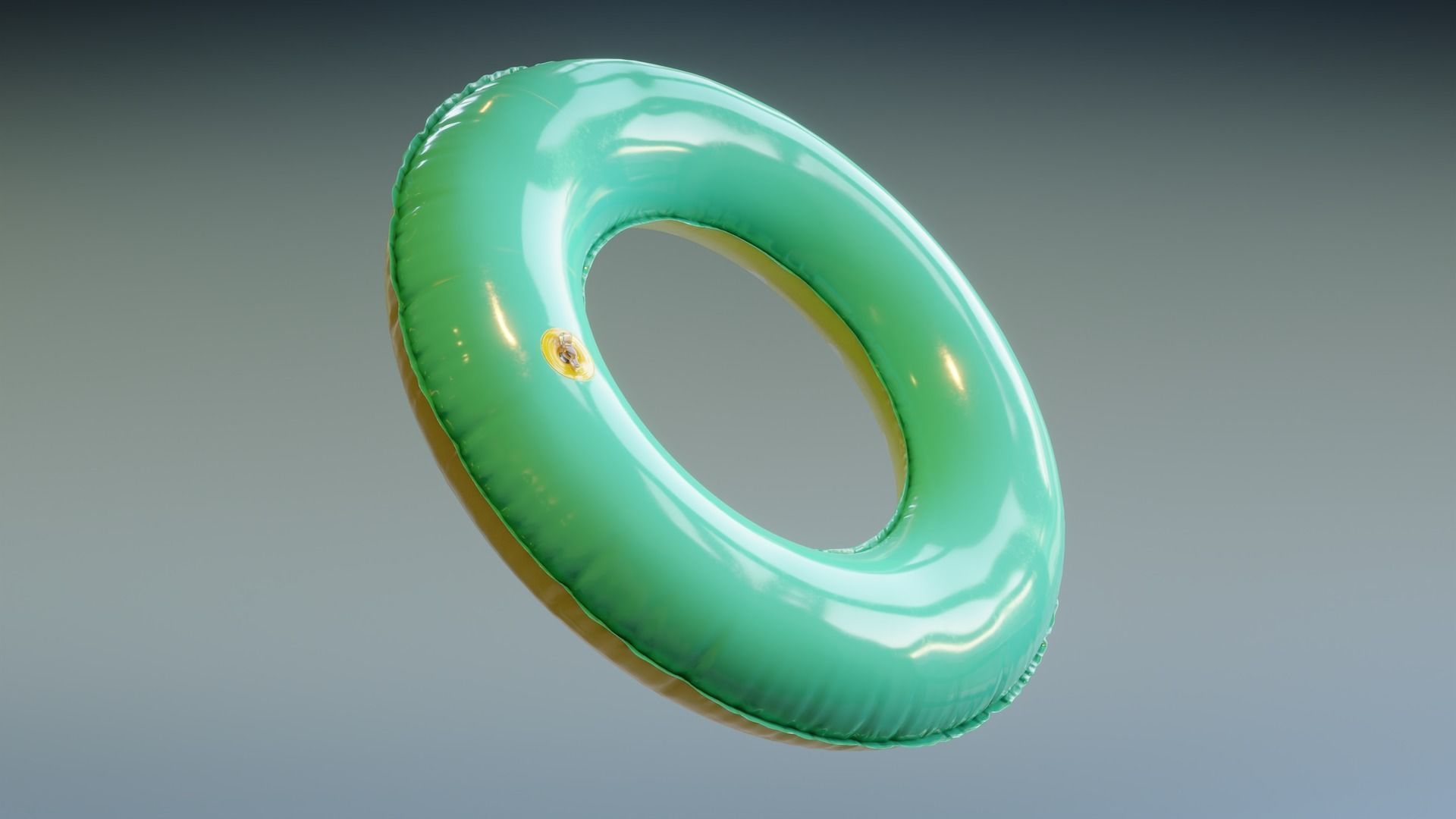 Swimming Ring - Yellow Green Low-poly 3D model_4