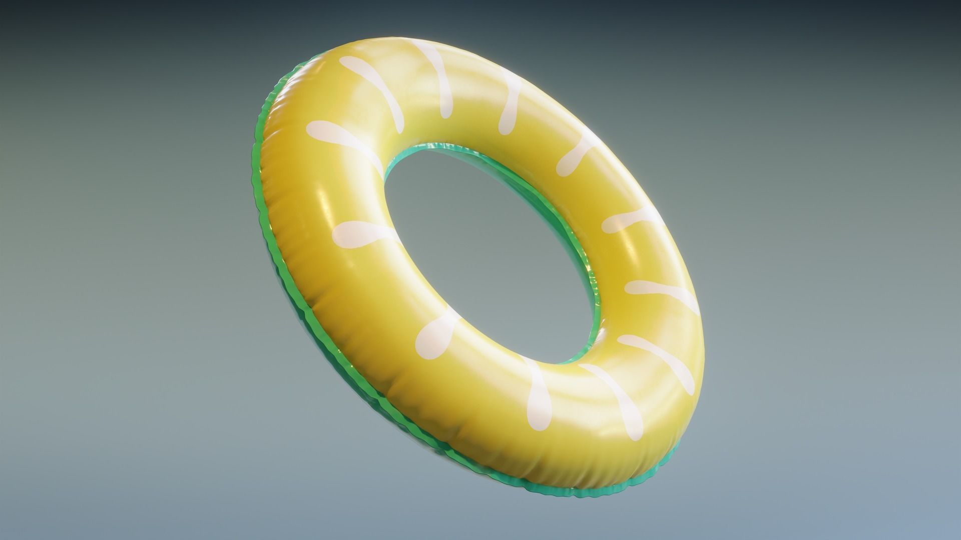 Swimming Ring - Yellow Green Low-poly 3D model_3