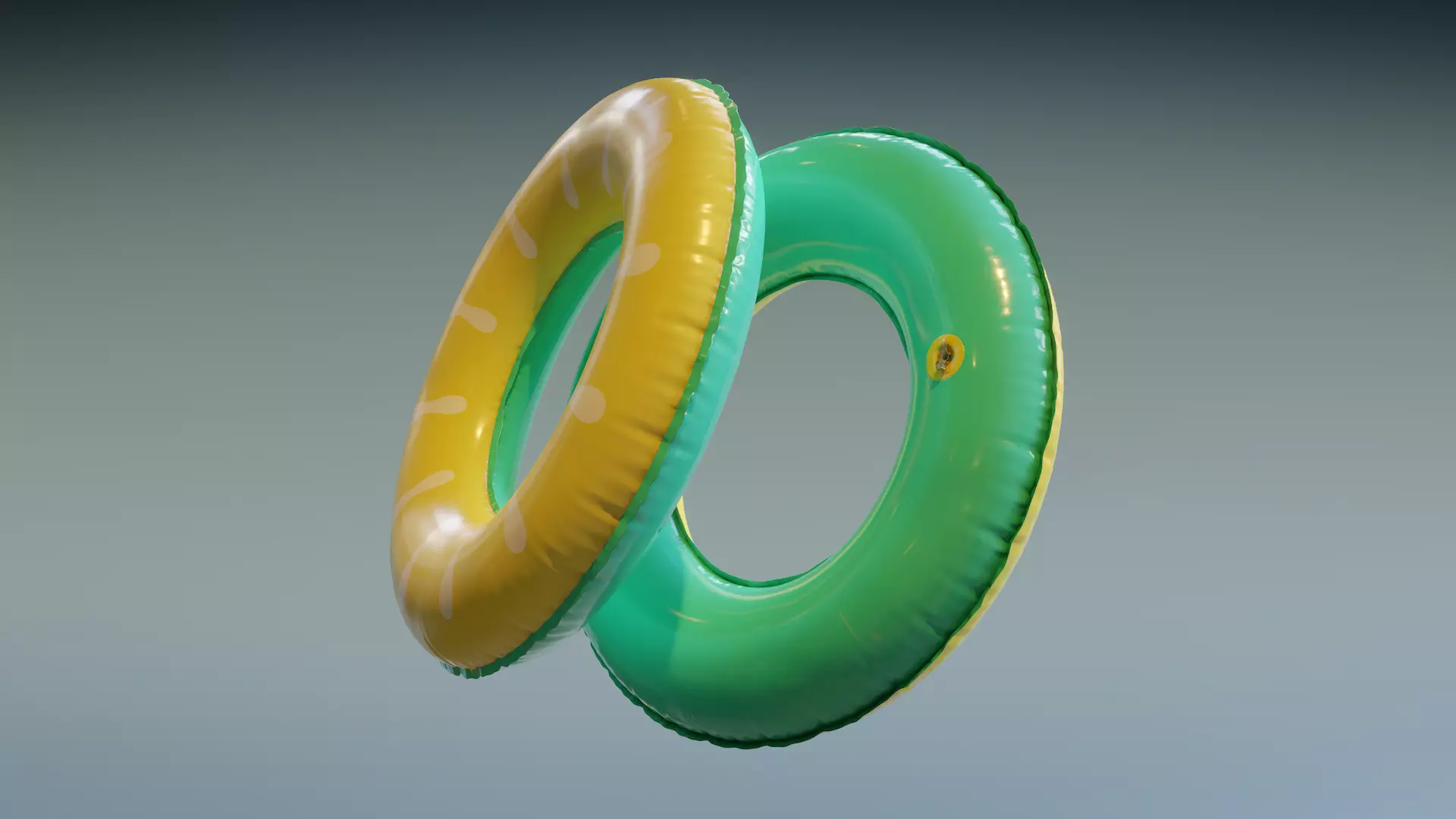 Swimming Ring - Yellow Green Low-poly 3D model_0