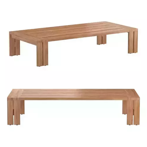 MATIRA TEAK RECTANGULAR COFFEE TABLE 3D model