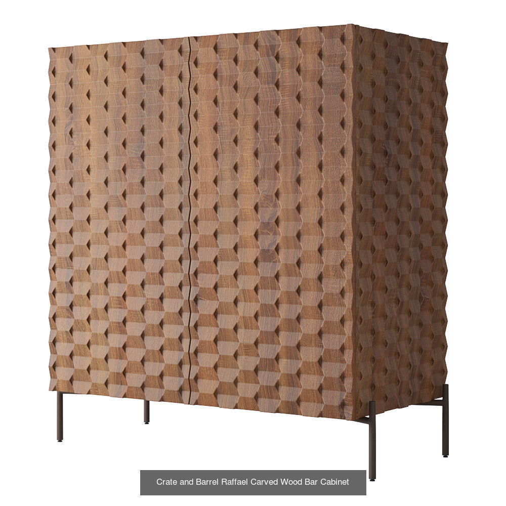 Crate and Barrel Raffael Carved drawers 3D Model Collection_4