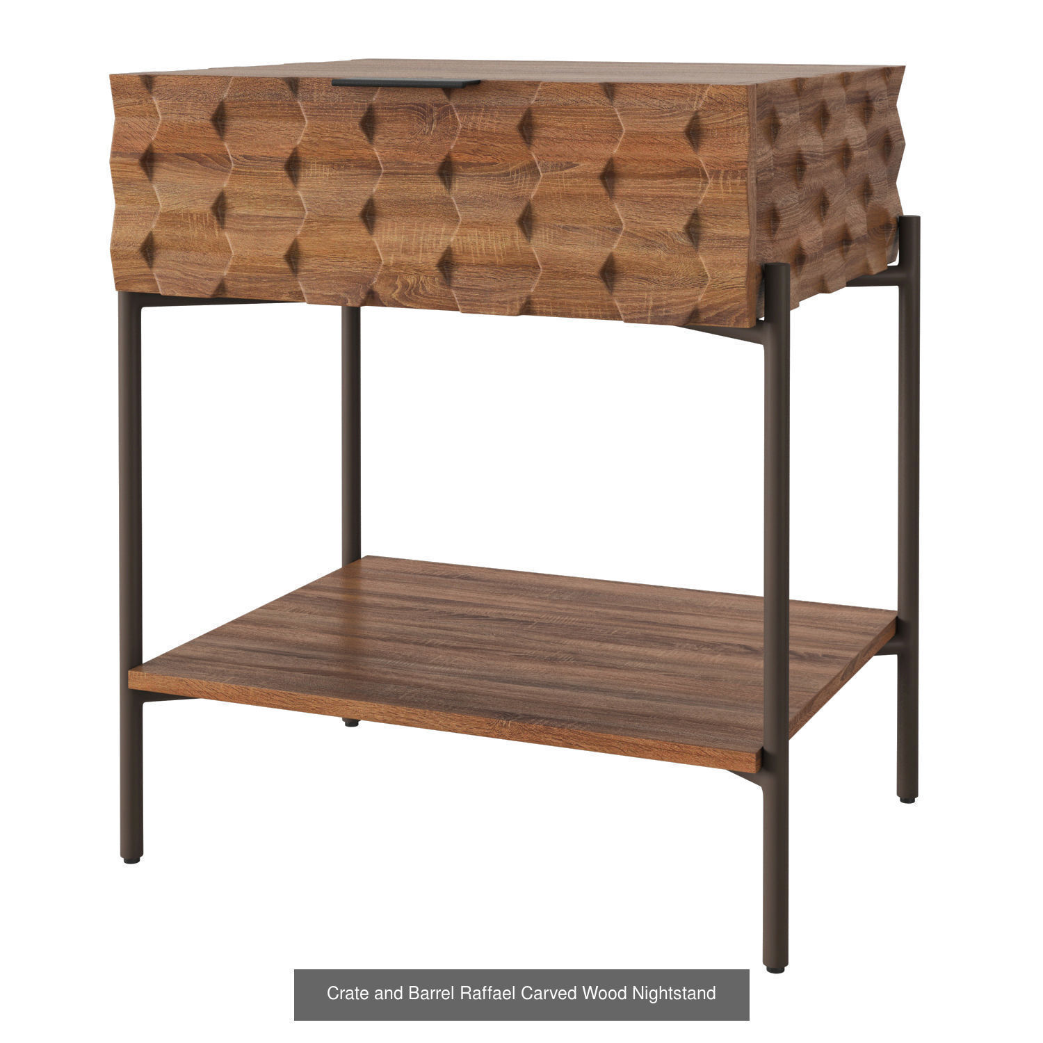 Crate and Barrel Raffael Carved drawers 3D Model Collection_1
