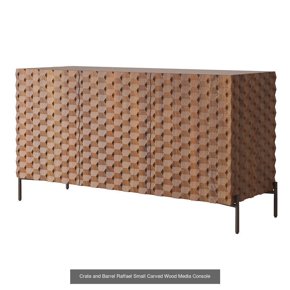 Crate and Barrel Raffael Carved drawers 3D Model Collection_2