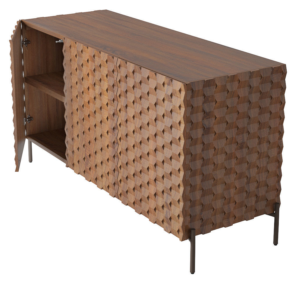 Crate and Barrel Raffael Carved drawers 3D Model Collection_8
