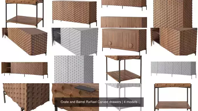 Crate and Barrel Raffael Carved drawers