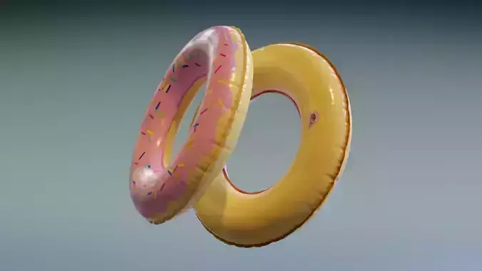 Swimming Ring - Donut Low-poly 3D model