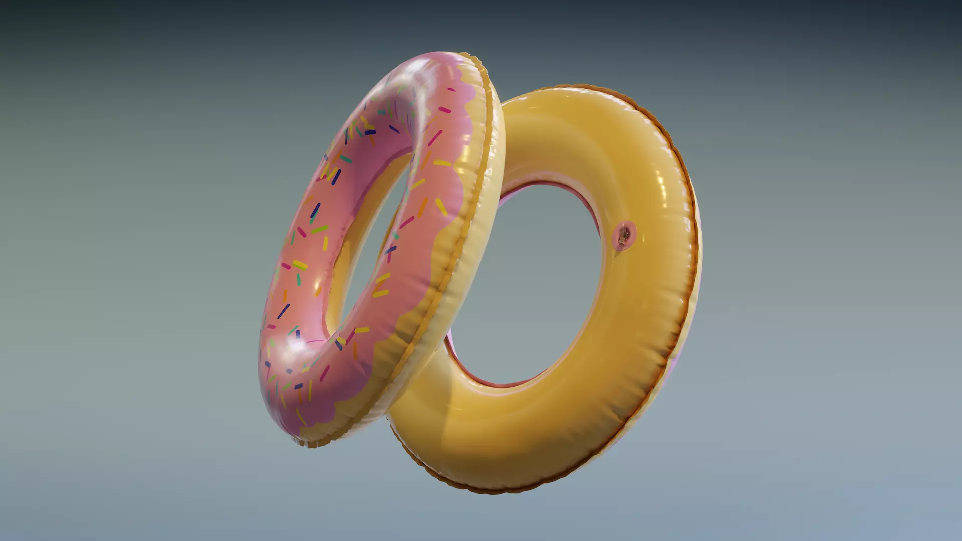 Swimming Ring - Donut Low-poly 3D model_0