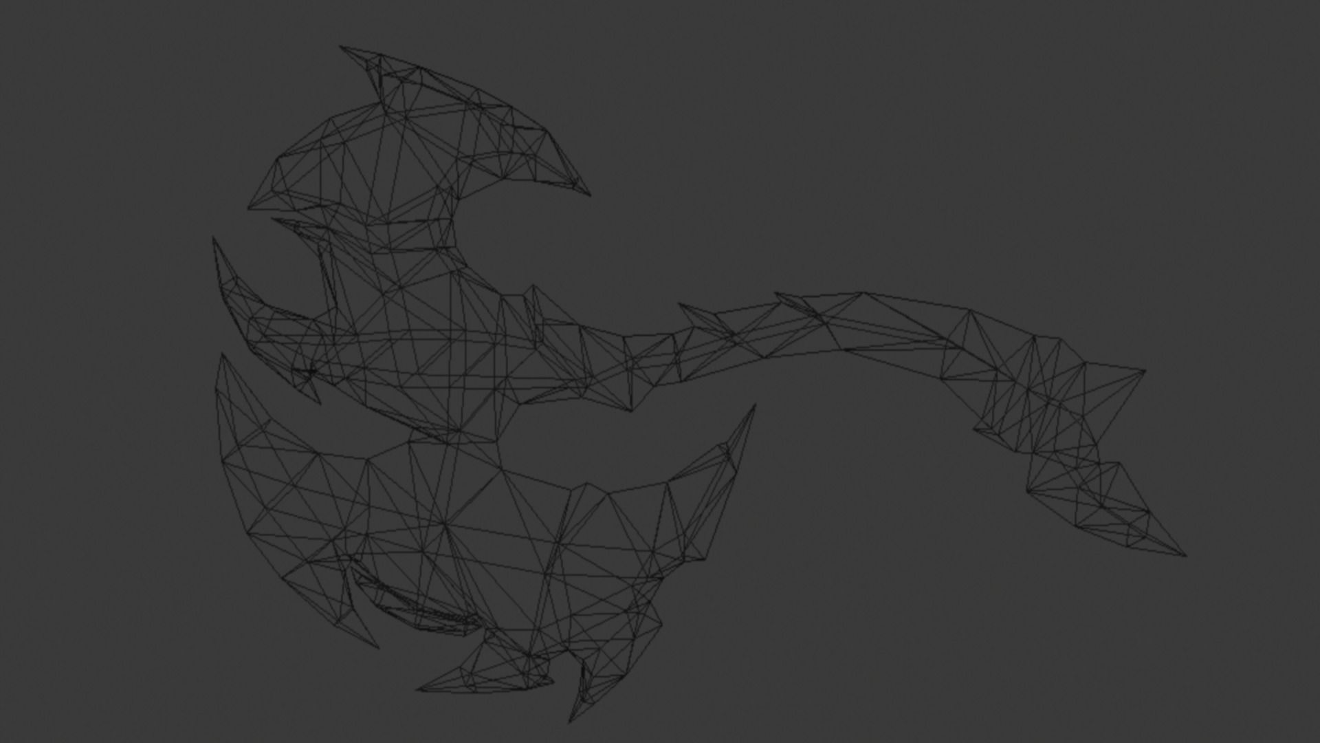 Futuristic Axe Low-poly 3D model_15