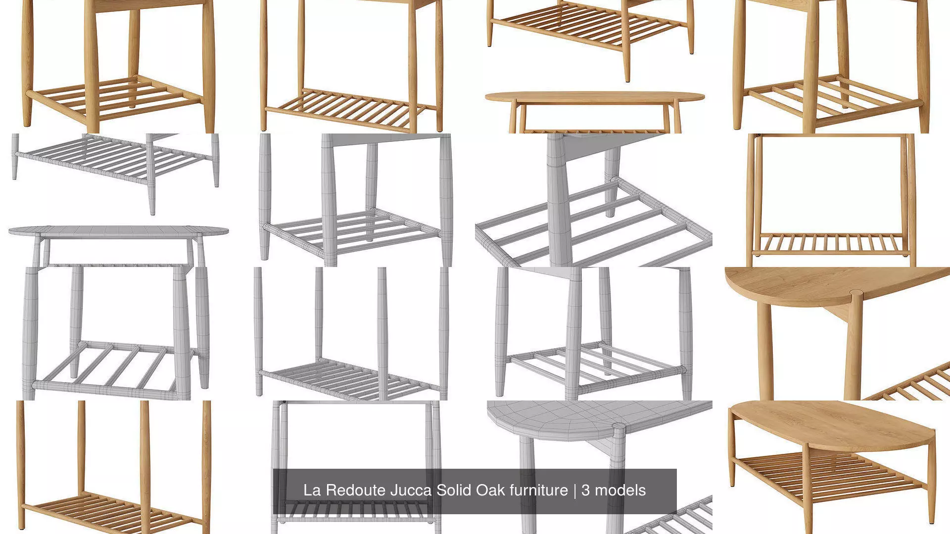La Redoute Jucca Solid Oak furniture 3D Model Collection_0