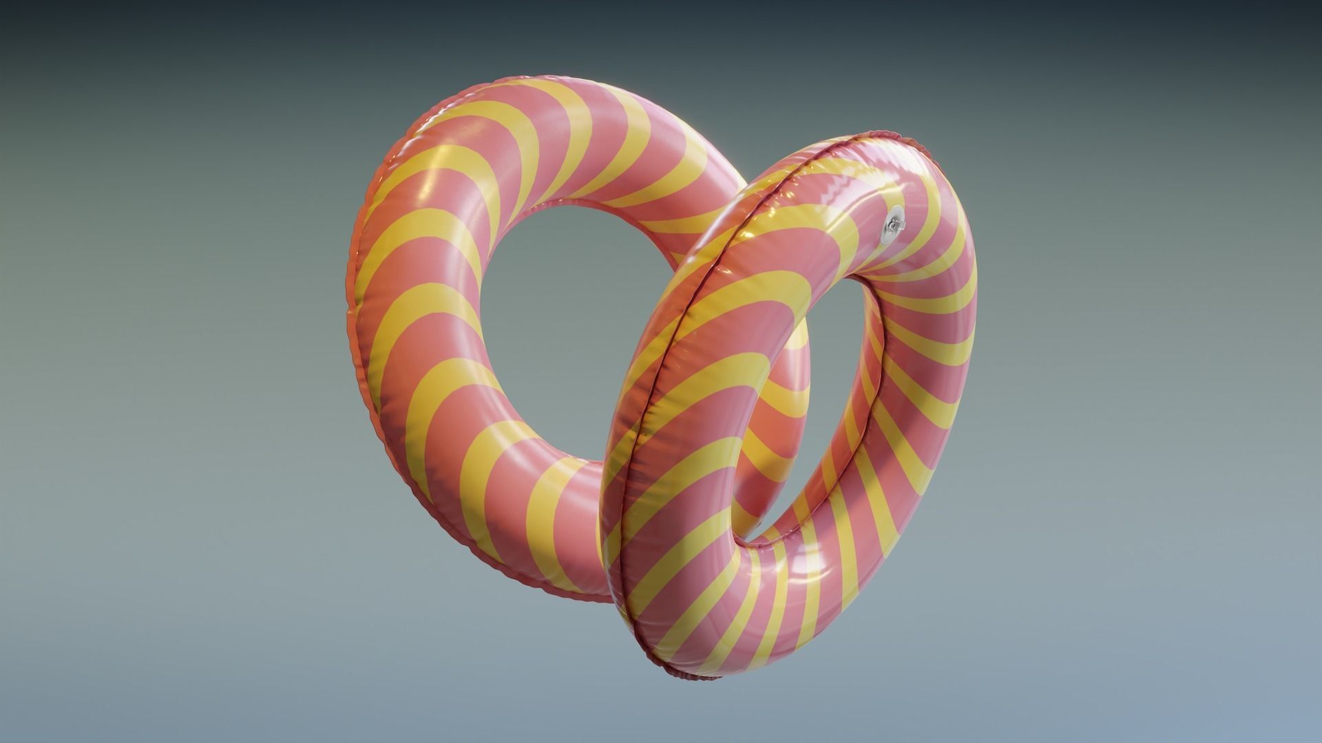 Swimming Ring - Pink Yellow Low-poly 3D model_2
