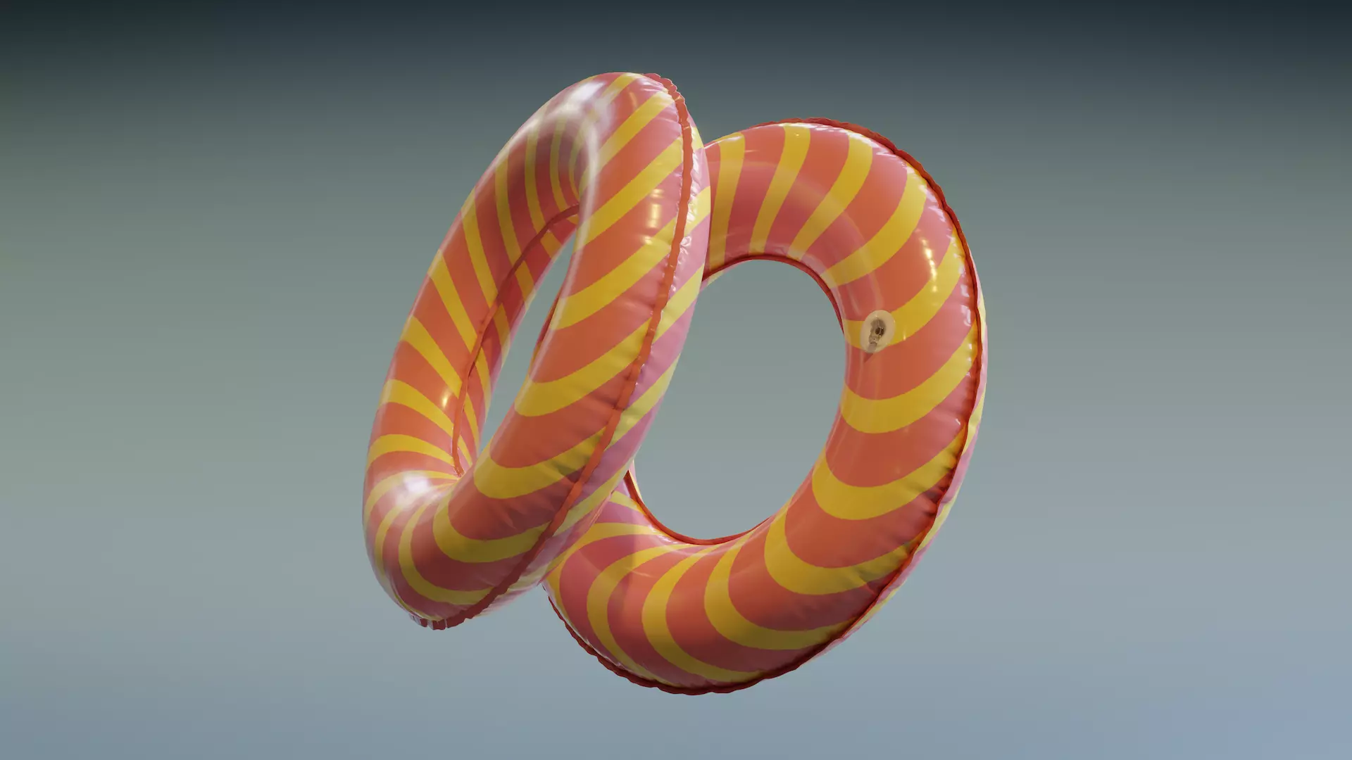 Swimming Ring - Pink Yellow Low-poly 3D model_0