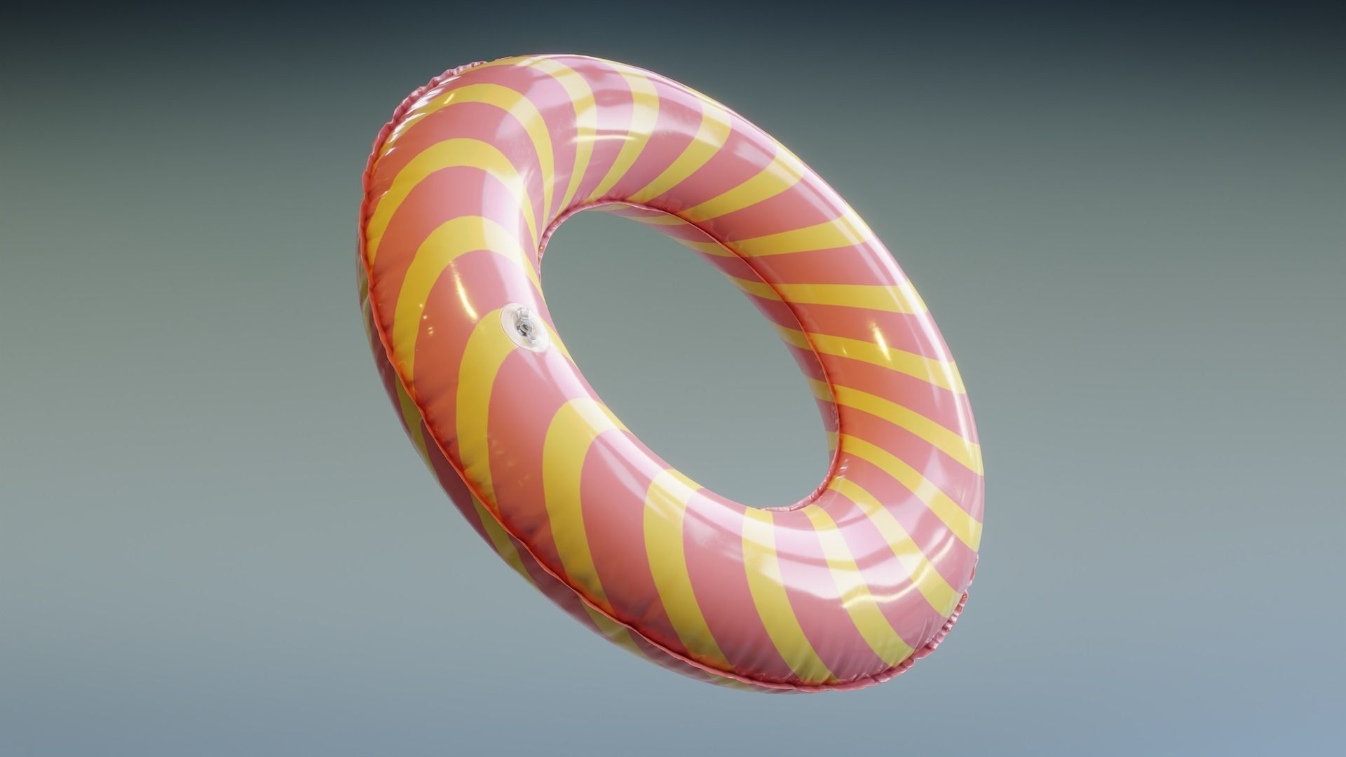 Swimming Ring - Pink Yellow Low-poly 3D model_4