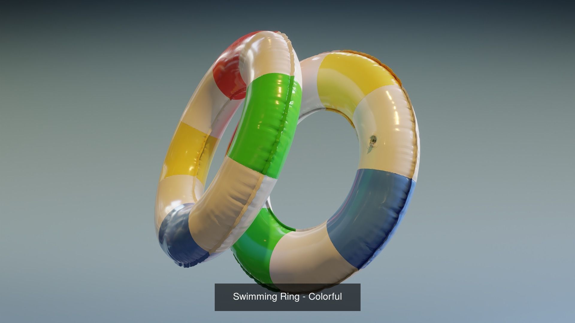 Swimming Rings and Beach Ball 3D Model Collection_9