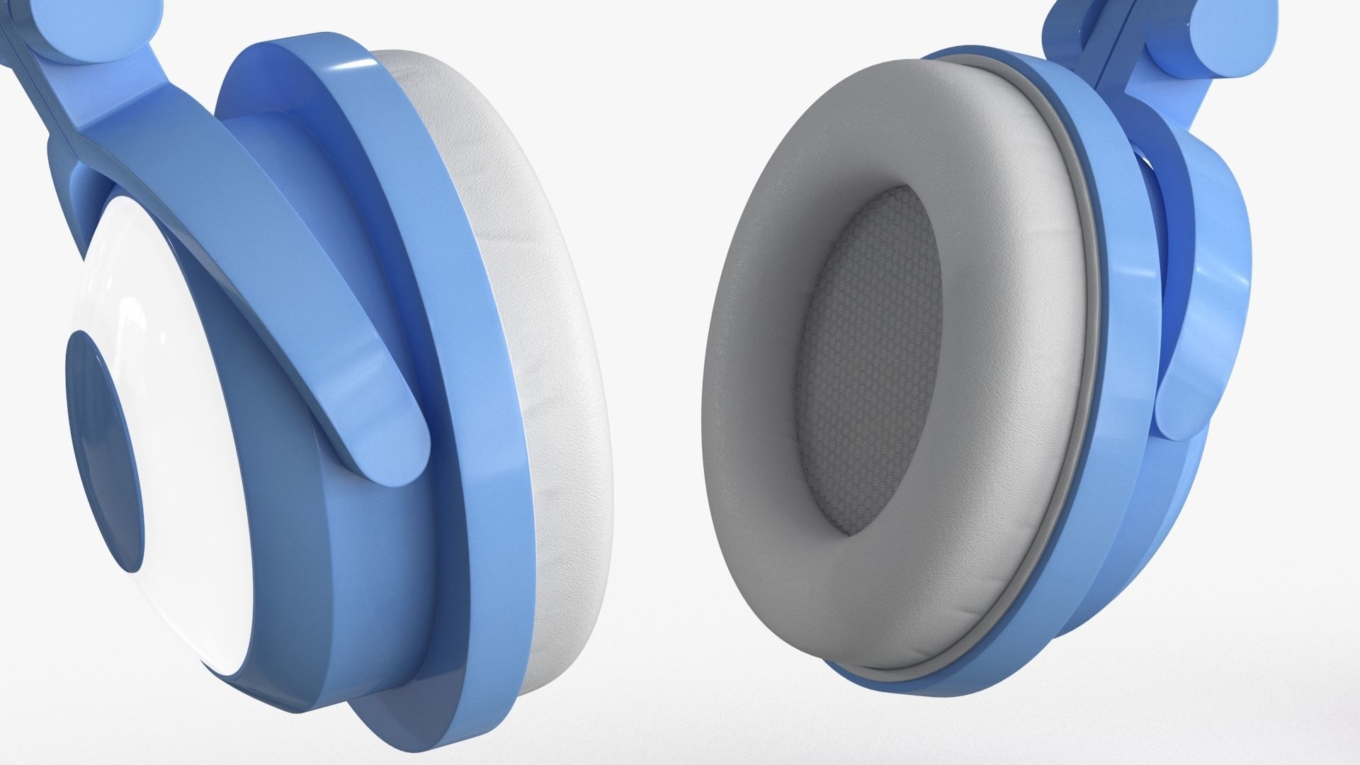 Cat Ear Headphones 2 colors and poses Low-poly 3D model_16