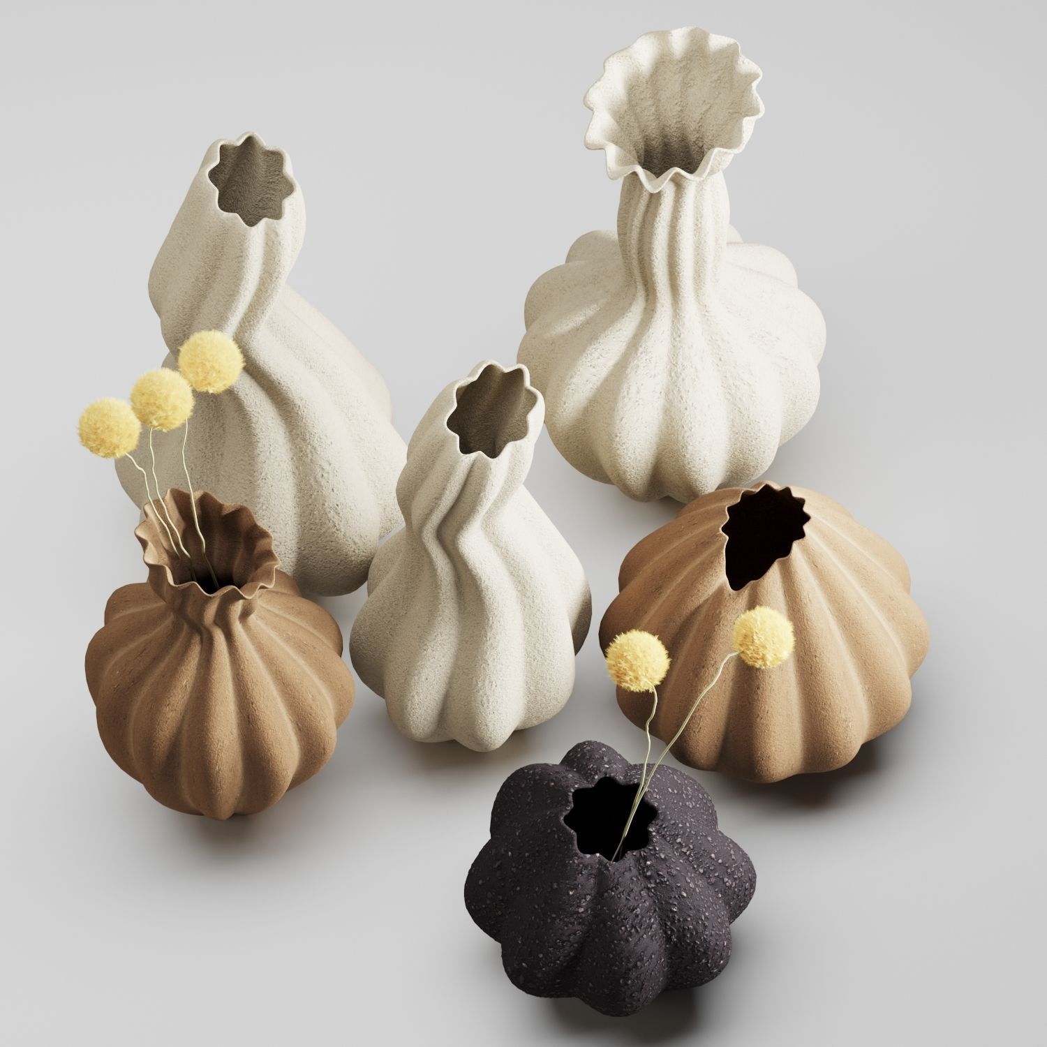 Vase Set 05-Malene Knudsen Ceramics 3D model_4