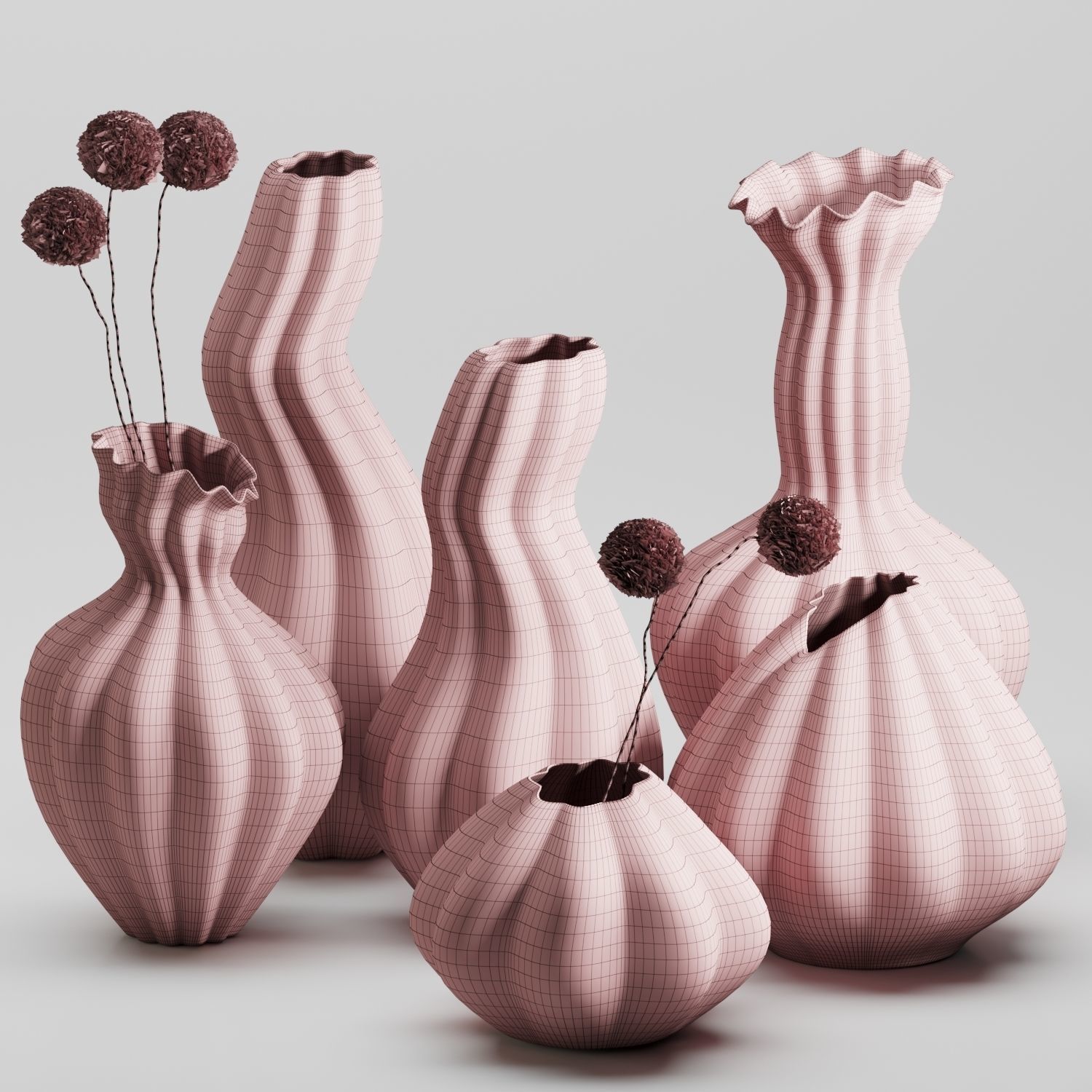 Vase Set 05-Malene Knudsen Ceramics 3D model_5