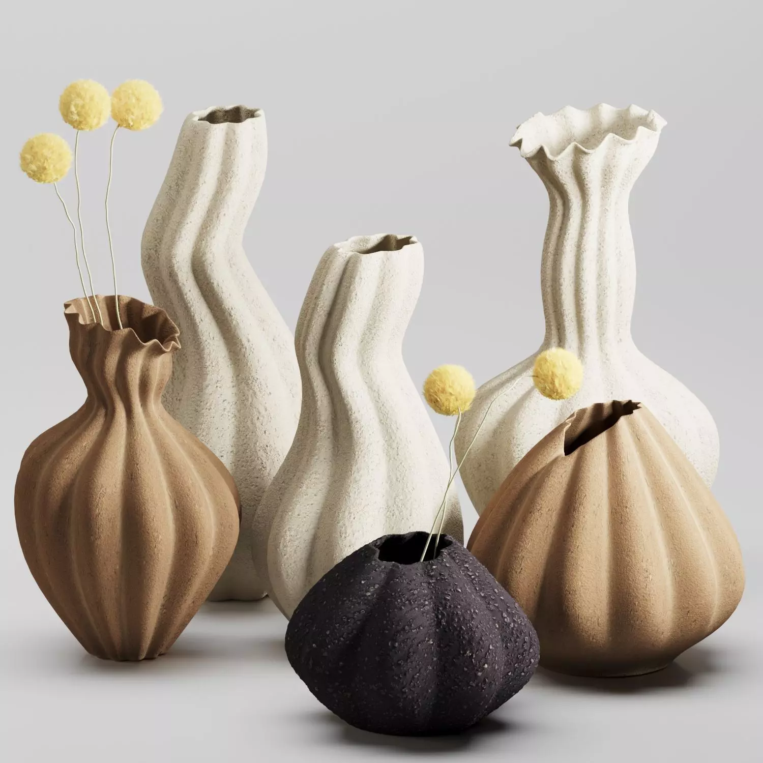 Vase Set 05-Malene Knudsen Ceramics 3D model_0