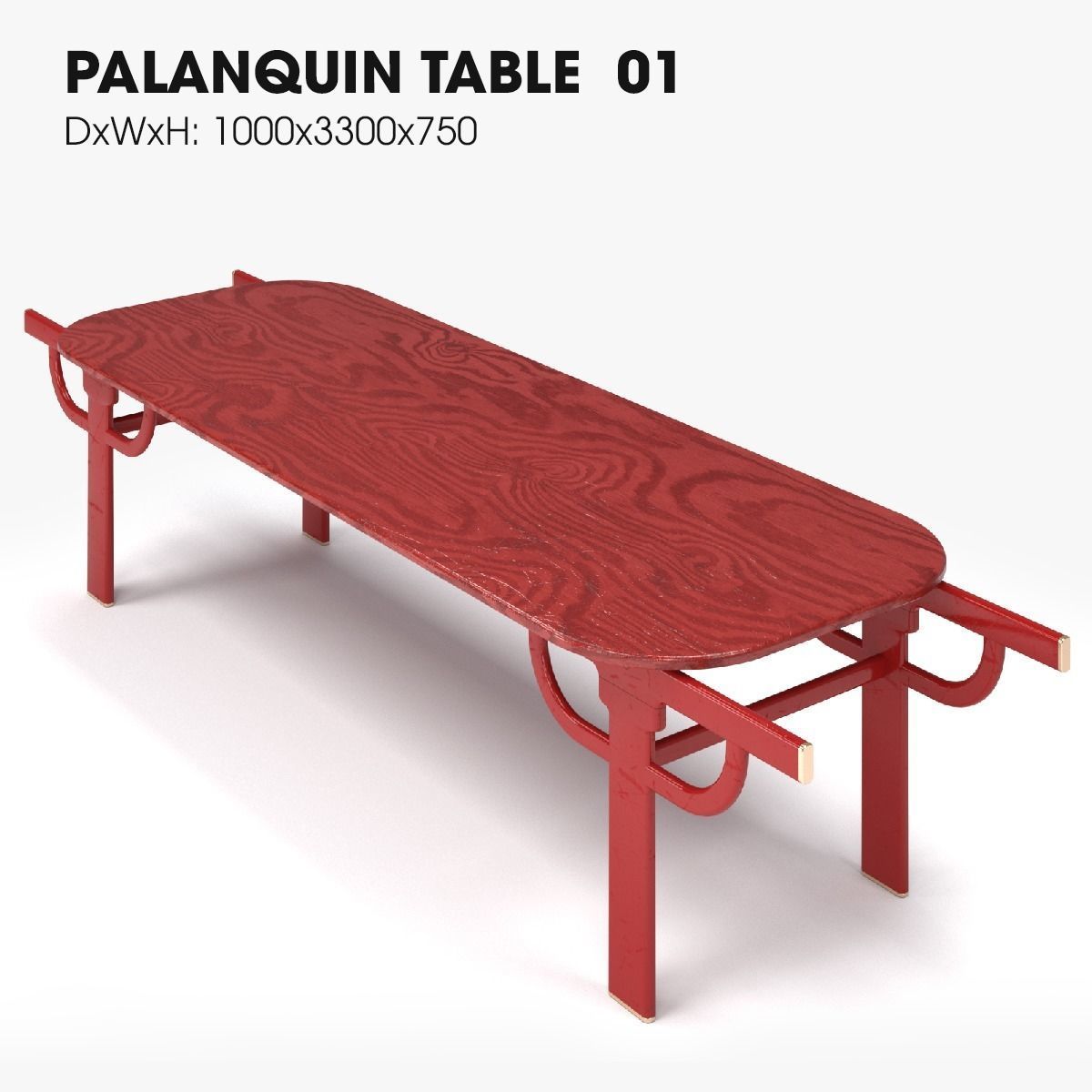 PALANQUIN TABLE 01 Low-poly 3D model_1
