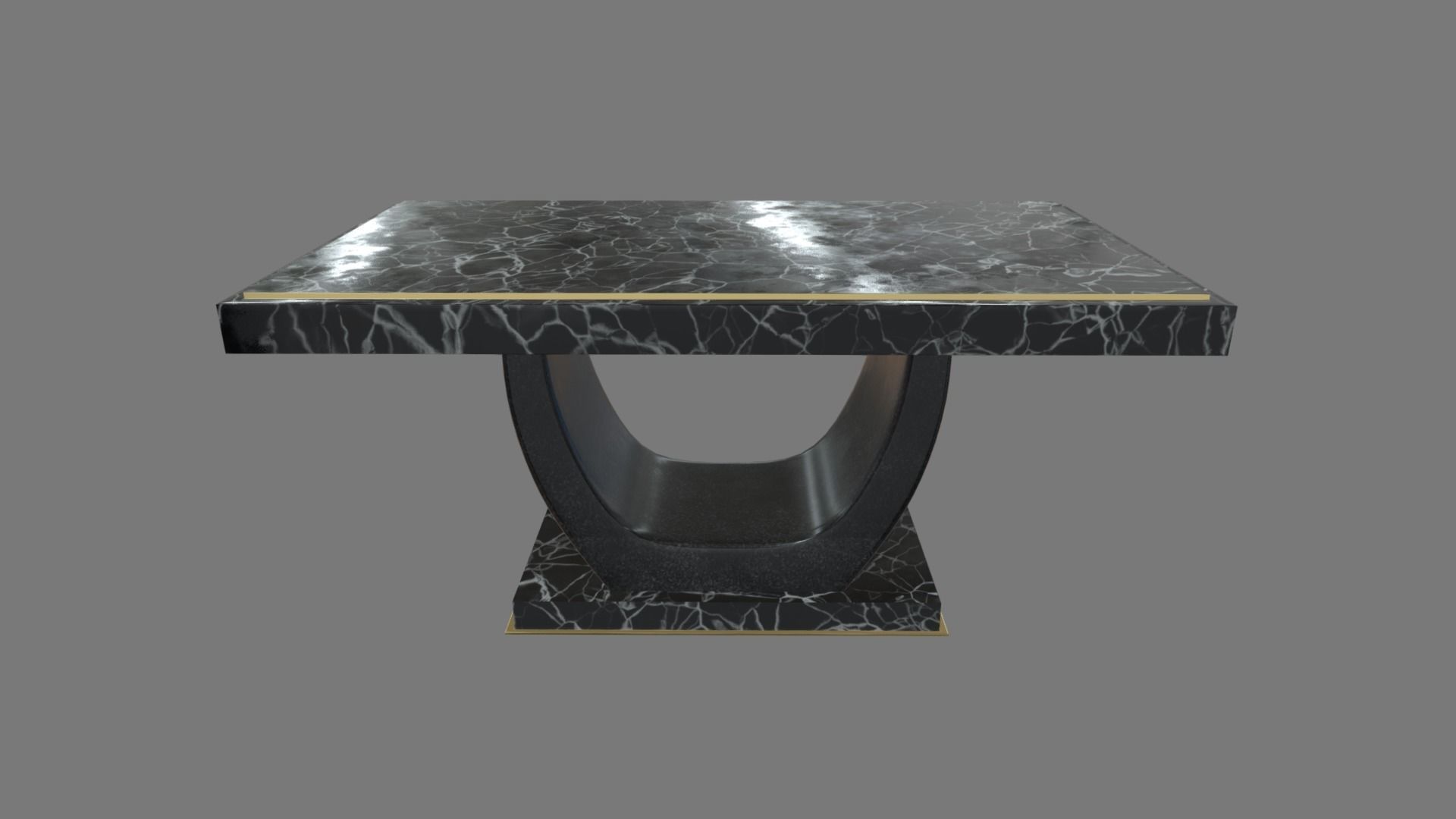 Modern Luxury Dinner Table Low-poly 3D model_1