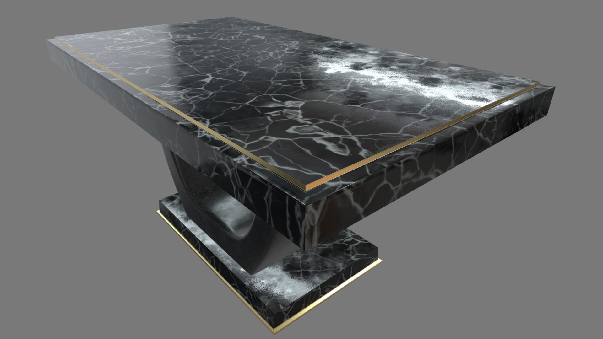 Modern Luxury Dinner Table Low-poly 3D model_6