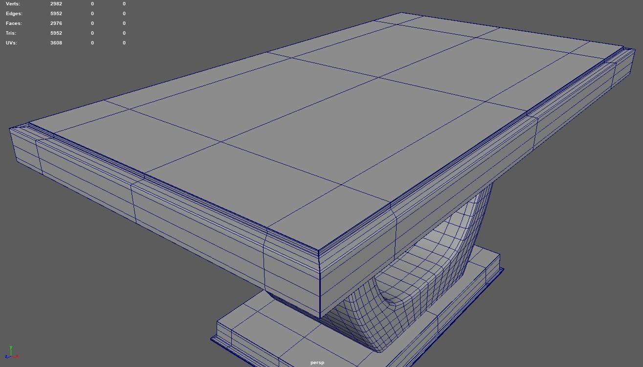 Modern Luxury Dinner Table Low-poly 3D model_15