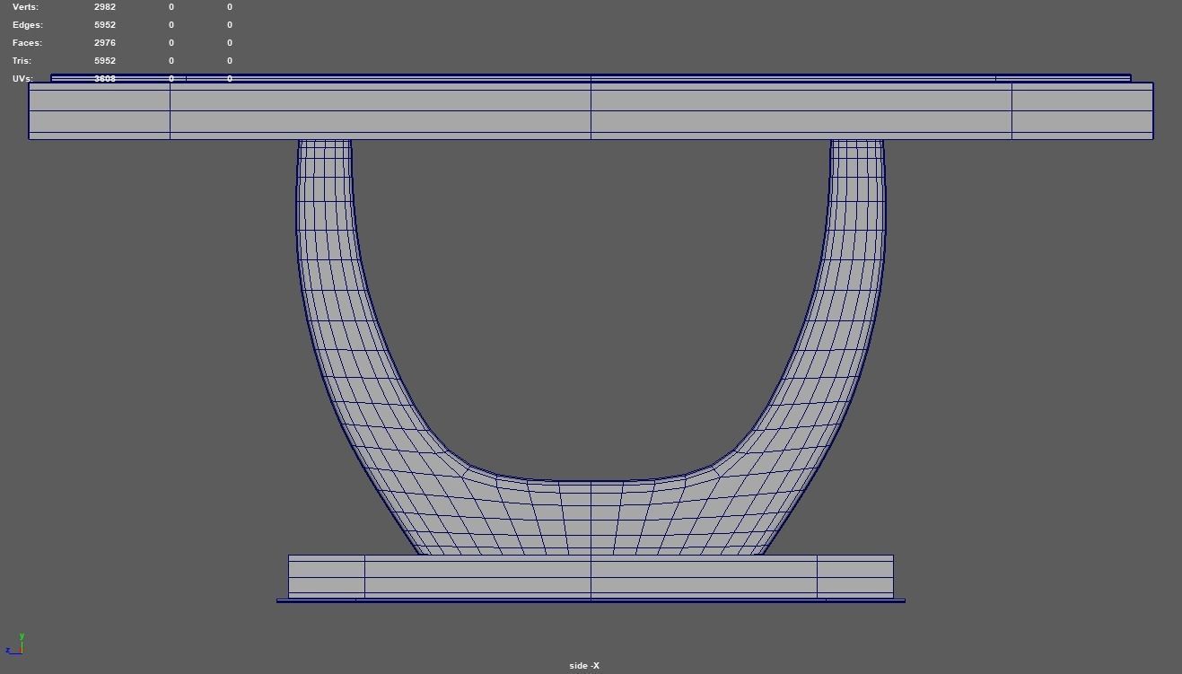 Modern Luxury Dinner Table Low-poly 3D model_10