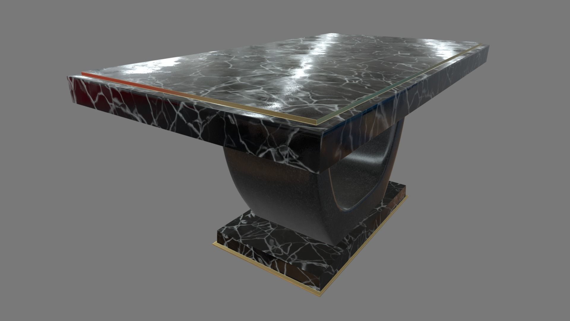 Modern Luxury Dinner Table Low-poly 3D model_7