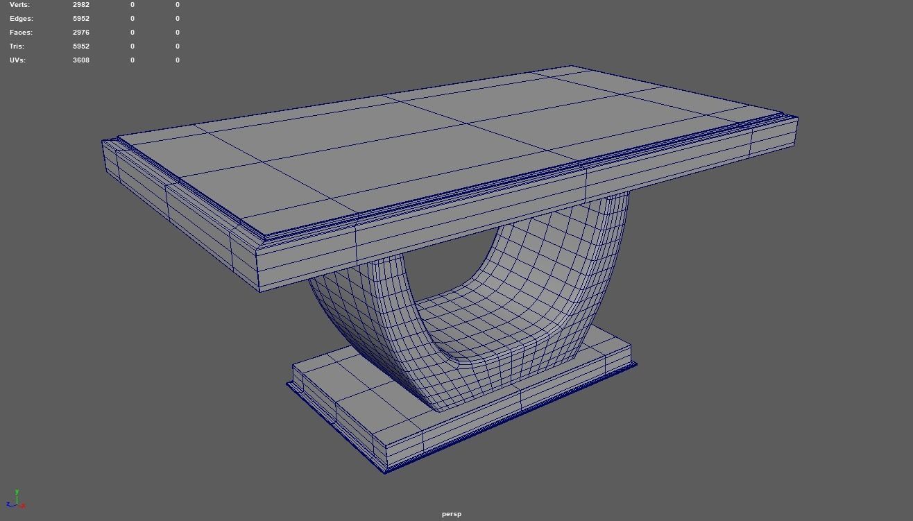 Modern Luxury Dinner Table Low-poly 3D model_9