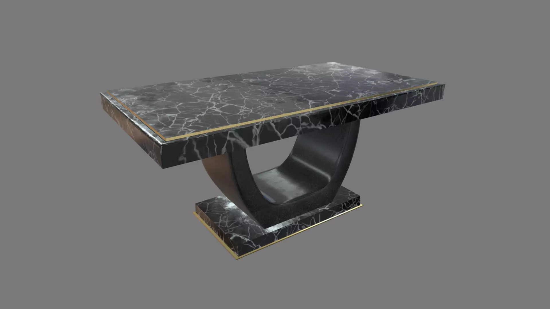Modern Luxury Dinner Table Low-poly 3D model_0