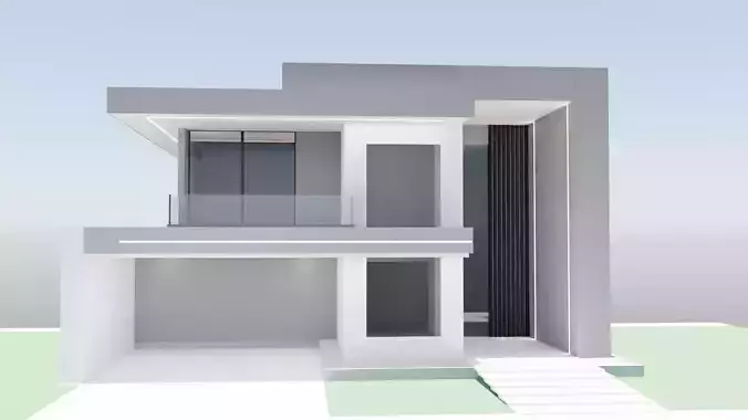 cozy house in high-tech style 3D model