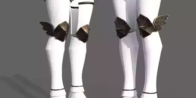 Whitenight leg armor female lowpoly game asset Free low-poly 3D model