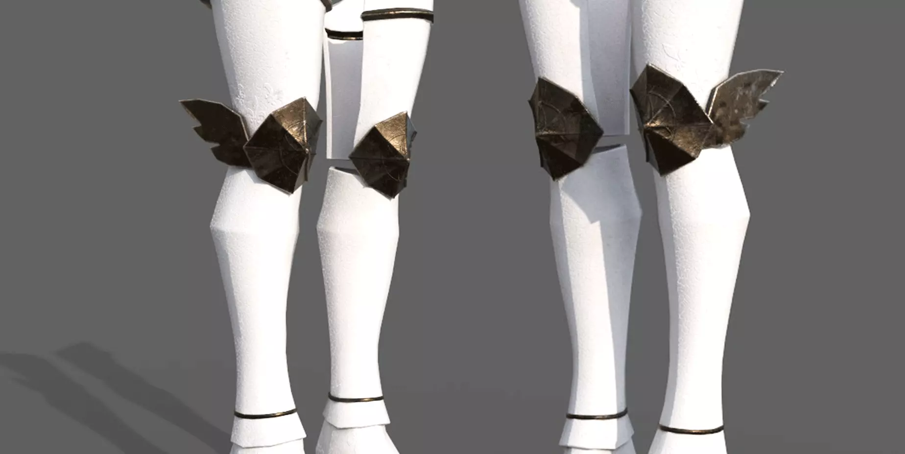 Whitenight leg armor female lowpoly game asset Free low-poly 3D model
